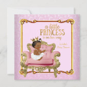 Invitation Princesse Ethnique Baby shower Rose Gold Chaise (Devant)