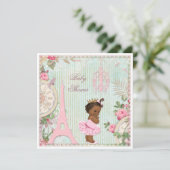 Invitation Princesse ethnique chic de Paris dans le baby (Debout devant)