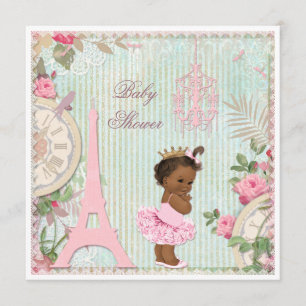 Invitation Princesse ethnique chic de Paris dans le baby