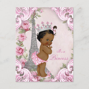Invitation Princesse ethnique Floral Vintage Paris Baby Showe