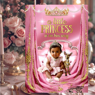 Invitation Princesse Ethnique Rose Baby Shower Bébé Cerf