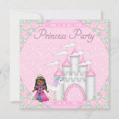 Invitation Princesse ethnique, Unicorn & Castle Princess Part (Devant)