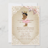 Invitation Princesse Ethnique Vintage Bébé Fille Rustique Sho (Devant)