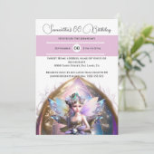 Invitation Princesse face ailes de parties scintillant magiqu (Debout devant)