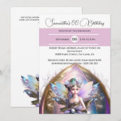 Invitation Princesse face ailes de parties scintillant magiqu (Devant / Derrière)