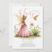 Invitation Princesse Fée Enchantée Rose Baby Girl Douche (Devant)