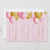 Invitation Princesse Fée Rose & Or 1er Anniversaire (Dos)