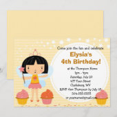 Invitation Princesse féerique faite sur commande Cupcake de (Devant / Derrière)