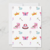 Invitation Princesse Fille Fête d'anniversaire 3e année Invit (Dos)