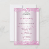 Invitation Princesse Fille Premier anniversaire 1ère fête (Dos)