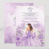 Invitation Princesse Fleur Violette Espagnole Arc Bow Sweet 1 (Devant / Derrière)