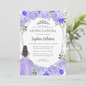 Invitation Princesse Florale d'Argent Violet Tiara Quinceañer (Debout devant)