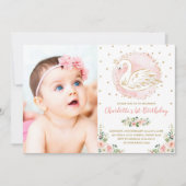 Invitation Princesse Florale du Cygne d'or rose (Devant)