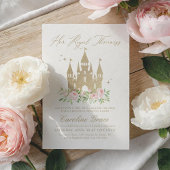 Invitation Princesse Florale rose et or 3e anniversaire