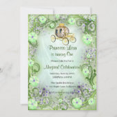 Invitation Princesse Florale verte enchantée 1er anniversaire (Devant)