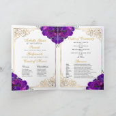 Invitation Princesse Florale Violet Tiara Quinceanera Program (Intérieur)