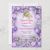 Invitation Princesse florale violette enchantée 1er anniversa (Devant)