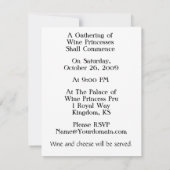 Invitation Princesse Gathering de vin (Dos)
