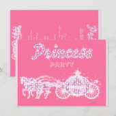 Invitation Princesse Horses et fête d'anniversaire de chariot (Devant / Derrière)