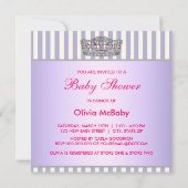 Invitation Princesse Hot rose Lavande Purple Bébé Fille Douch (Dos)