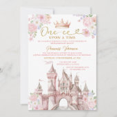 Invitation Princesse IL ÉTAIT UNE FOIS Couronne de château d' (Devant)