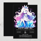 Invitation Princesse Imprimable Whimsical Anniversaire (Devant / Derrière)