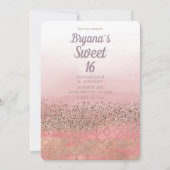 Invitation Princesse Indienne Marocaine Paillettes Roses Douc (Devant)