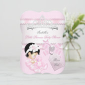 Invitation Princesse Joli Baby shower mignonne fille Tiara Sp (Debout devant)