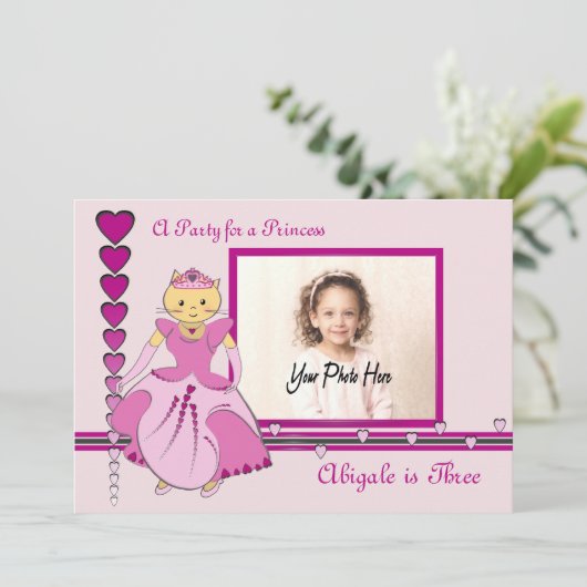 Invitation Princesse Kitty Photo (Debout devant)