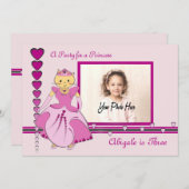 Invitation Princesse Kitty Photo (Devant / Derrière)