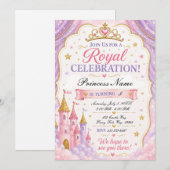 Invitation Princesse Lavande Rose (Devant / Derrière)