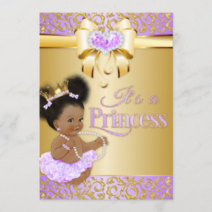 Invitation Princesse Lilac et Afro-américain de diamant d'or