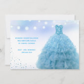 Invitation Princesse Lt Blue Gown Lights Quinceanera (Dos)