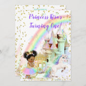 Invitation Princesse magique Castle Carriage Unicorn (Devant / Derrière)