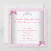 Invitation Princesse Mignonne Baby shower Jolie dentelle rose (Dos)