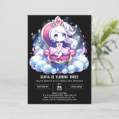 Invitation Princesse moderne Anniversaire (Debout devant)