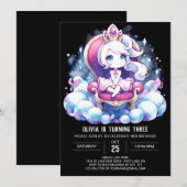 Invitation Princesse moderne Anniversaire (Devant / Derrière)