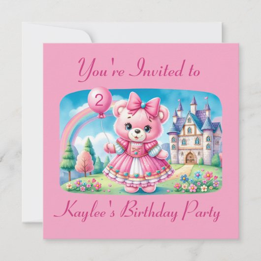 Invitation Princesse Nounours (Devant)