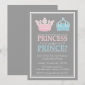 Invitation Princesse ou prince Gender Reveal Party (Devant / Derrière)