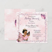 Invitation Princesse Papillon Bébé Fille (Devant / Derrière)