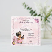 Invitation Princesse Papillon Bébé Fille Puffs (Debout devant)
