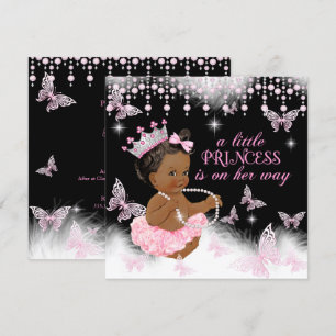 Invitation Princesse Papillon Rose Baby Shower Ethnique
