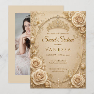 Invitation princesse papillons sweet 16