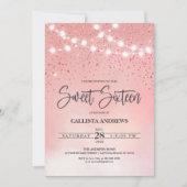 Invitation Princesse Parties scintillant rose éclaire les lum (Devant)