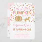 Invitation Princesse Party de citrouille d'invitation (Devant / Derrière)