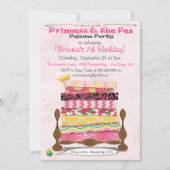Invitation Princesse & Pea Pajama fête d'anniversaire (Devant)