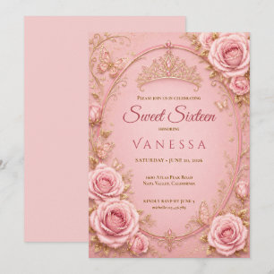 Invitation Princesse Pink 16 ans