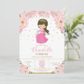 Invitation Princesse Pink Floral 1er Anniversaire (Debout devant)