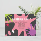 Invitation Princesse Pink Split Splat Custom Painball Party (Debout devant)