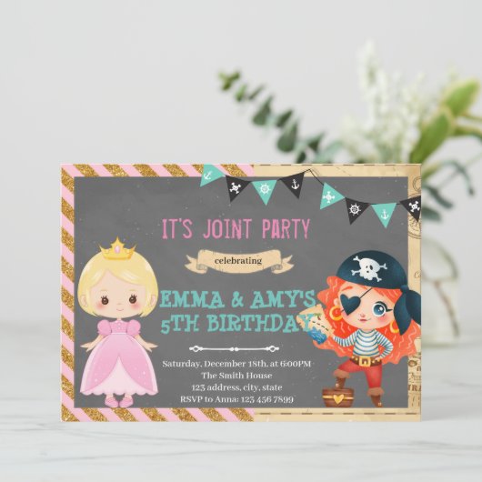 Invitation Princesse pirate (Debout devant)